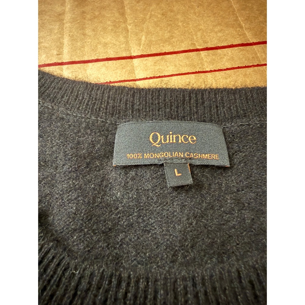 Quince Mongolian Cashmere Short Sleeve Crewneck Sweater Black Large STIEC01 - Picture 2 of 6